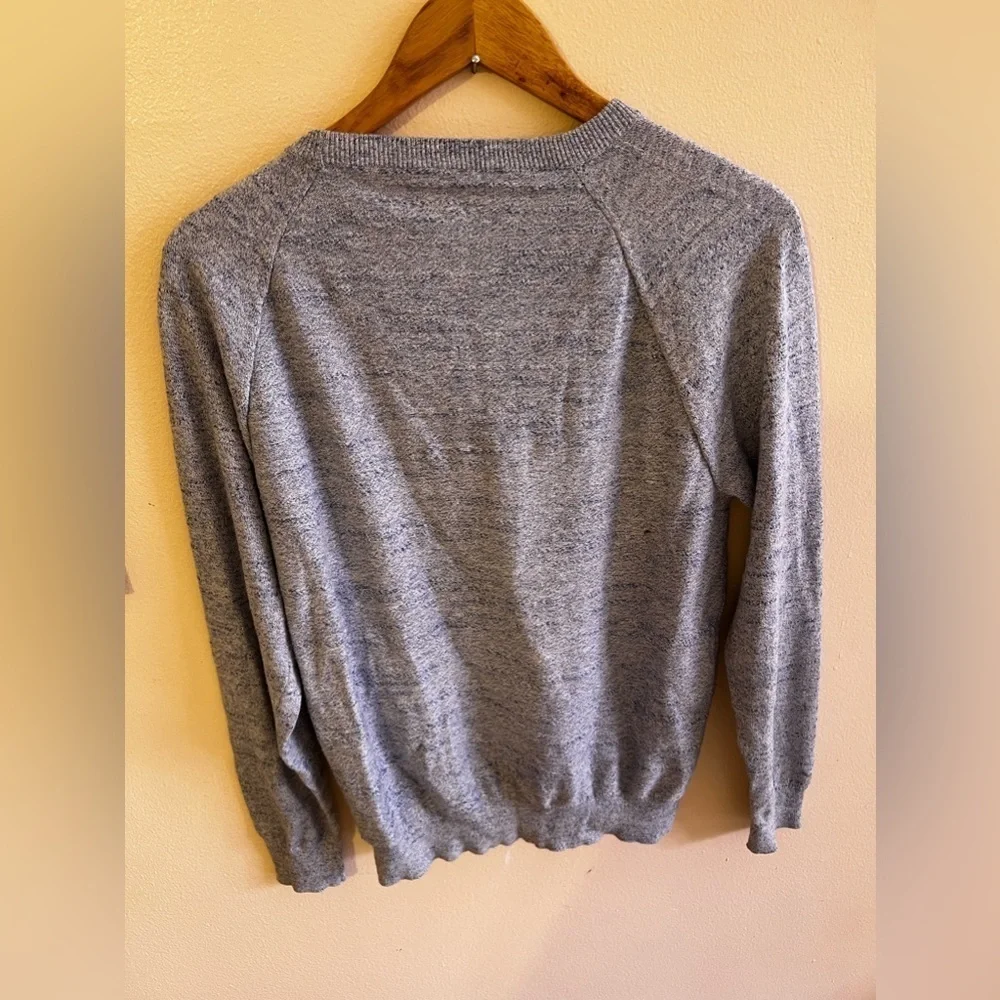 J. Crew Beige Lightweight Crewneck Cotton Sweater in Garter Stitch S Round neck
